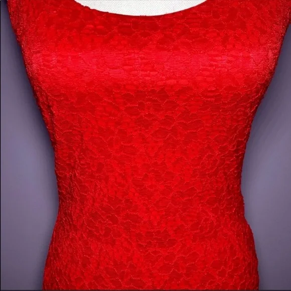SEE NEW LISTING  NEW Ambiance Apparel Lacy Red Dress - Picture 4 of 5